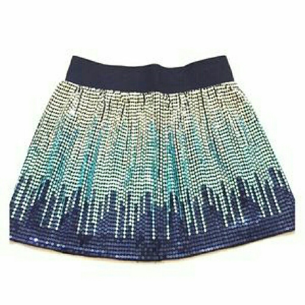 Free people ombre sequined mini skirt in blues